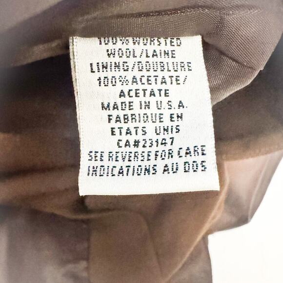 Talbots A-Line Midi Chocolate Brown Worsted Wool Skirt Front Slit Size 14 - Picture 3 of 5